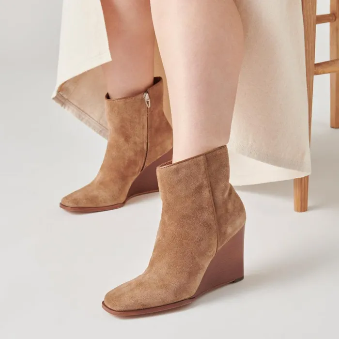 Susann Wide Booties Chestnut Suede Women Dolce Vita Boots and Booties