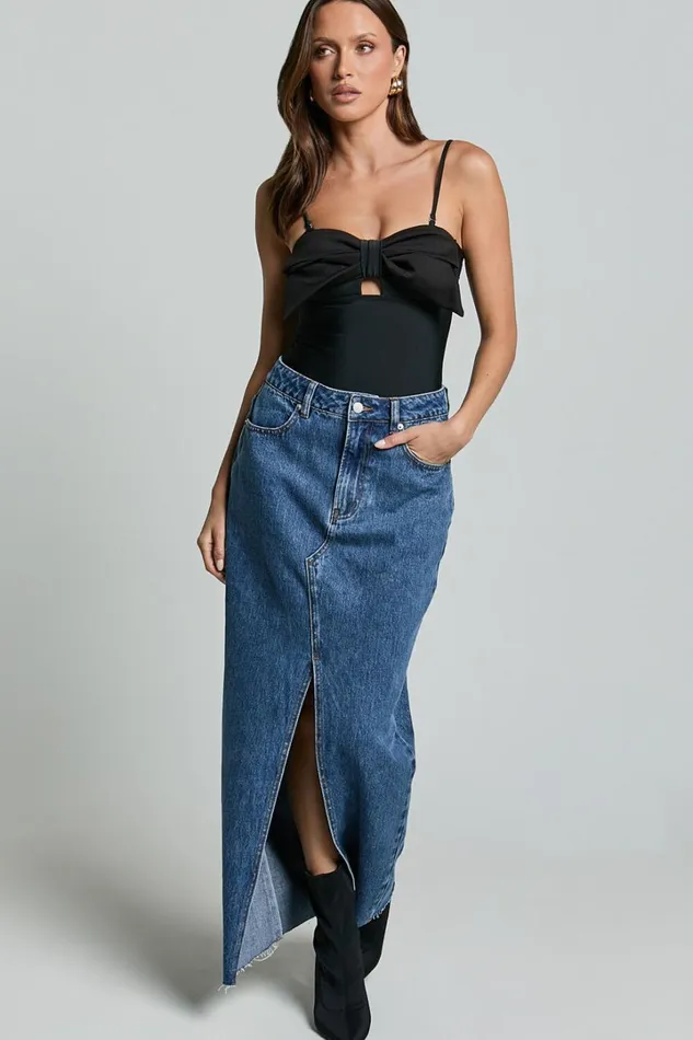 Susie Bodysuit 8211 Strapless Bow Detail Bodysuit In Black Women Showpo Tops