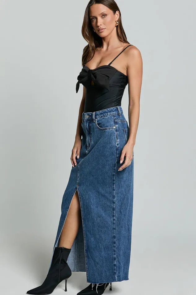 Susie Bodysuit 8211 Strapless Bow Detail Bodysuit In Black Women Showpo Tops