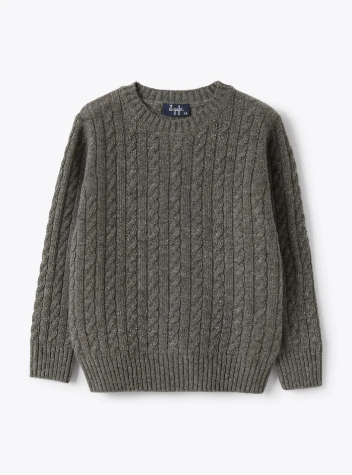 Sweaters And Cardigans Boy 216 Il Gufo Wool Cable Knit Sweater