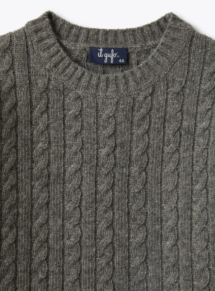 Sweaters And Cardigans Boy 216 Il Gufo Wool Cable Knit Sweater