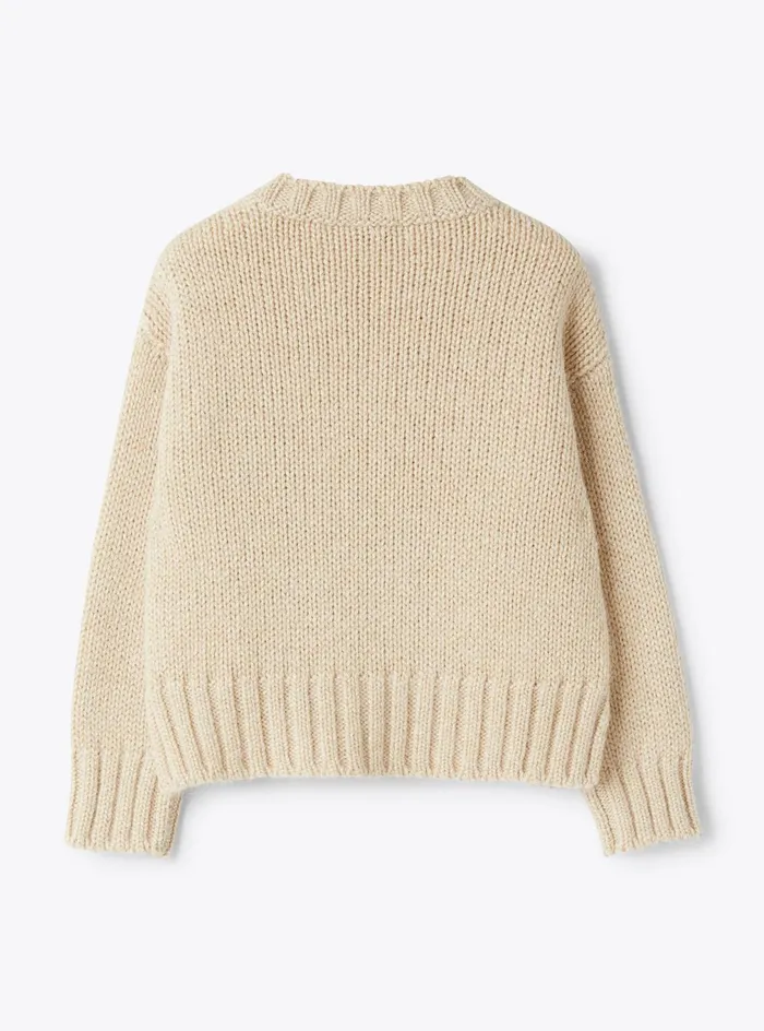 Sweaters And Cardigans Girl 216 Il Gufo Viscose And Lurex Blend Yarn Crew Neck Sweater