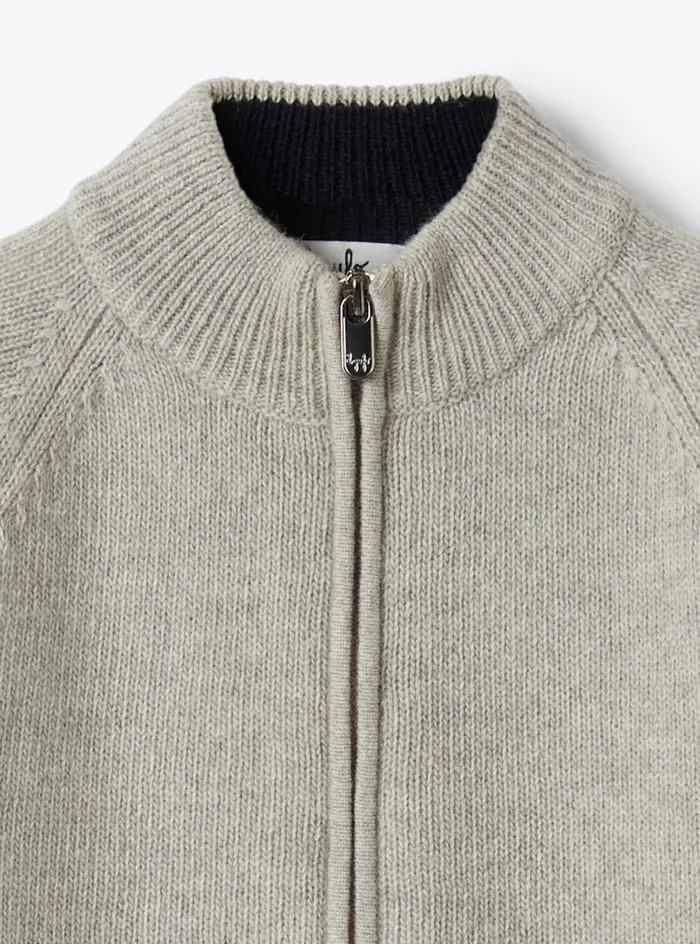 Sweatshirts And Sweaters Baby 036Boy 216 Il Gufo Full Zip Closure Wool Cardigan