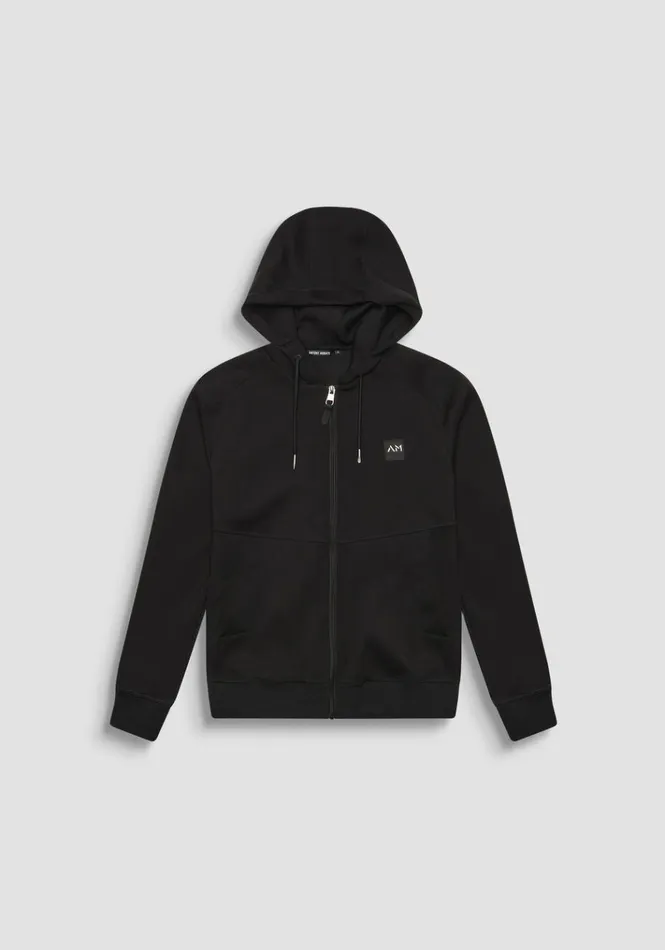 Sweatshirts Men Antony Morato Regular Fit Sweatshirt In Black Scuba Fabric With Logo Black