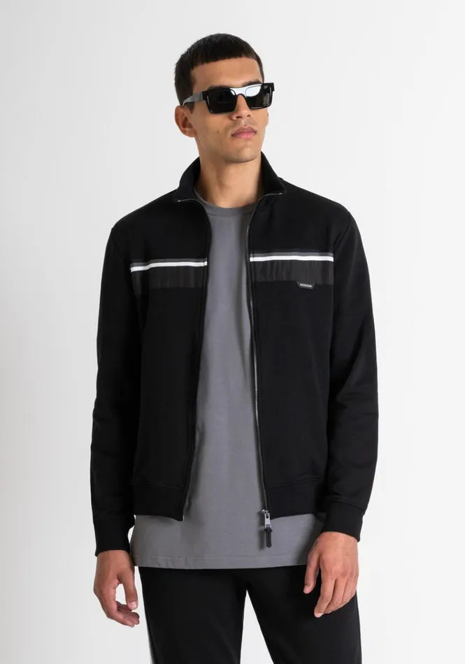 Sweatshirts Men Antony Morato Regular Fit Sweatshirt With Zip In Sustainable CottonBlend Fabric Black Sweatshirts Men Antony Morato Regular Fit Sweatshirt With Zip In Sustainable CottonBlend Fabric Black