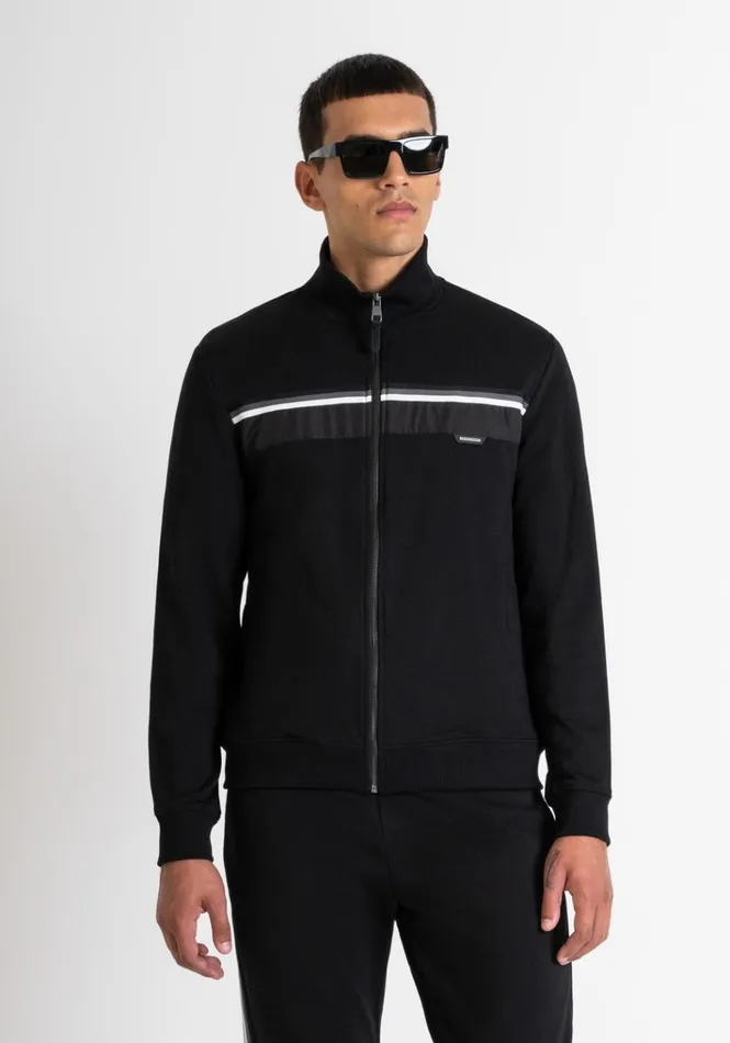 Sweatshirts Men Antony Morato Regular Fit Sweatshirt With Zip In Sustainable CottonBlend Fabric Black