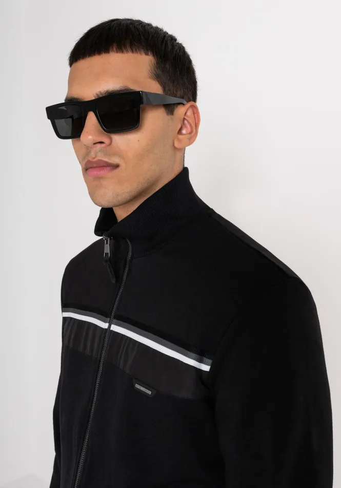 Sweatshirts Men Antony Morato Regular Fit Sweatshirt With Zip In Sustainable CottonBlend Fabric Black