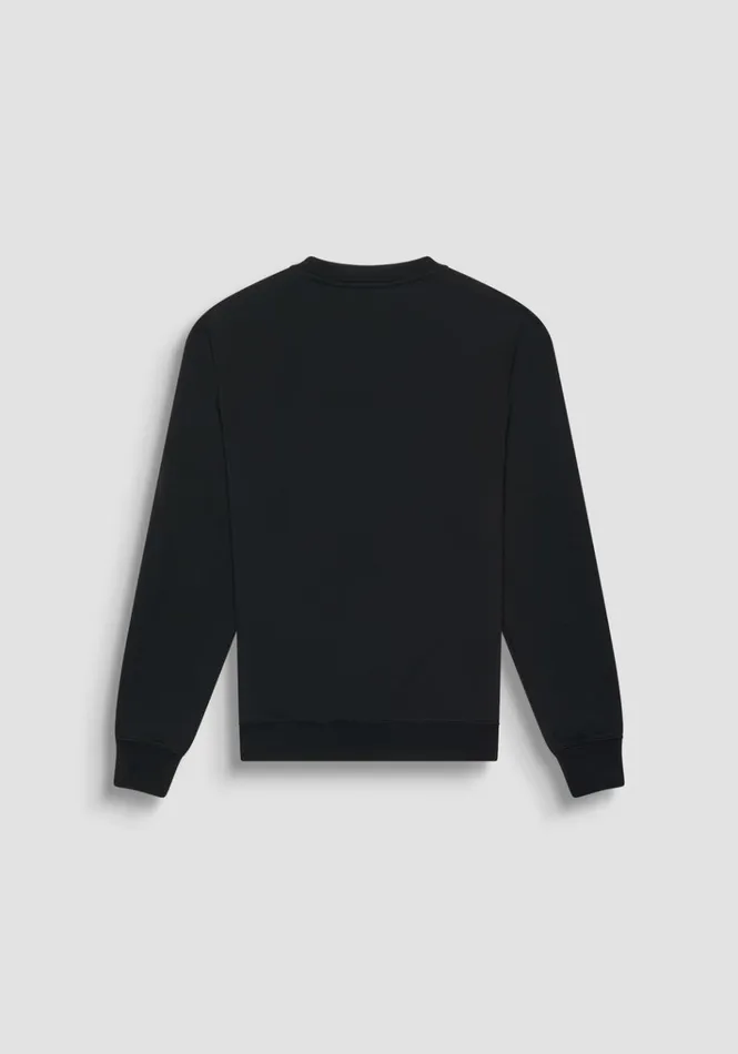 Sweatshirts Men Antony Morato Slim Fit Sweatshirt In Black Cotton Blend With Embroidered Logo Black