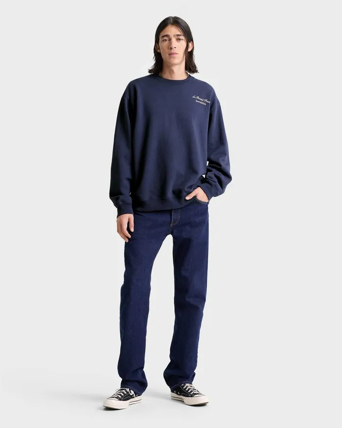 Sweatshirts Men Sporty and Rich Faubourg Crewneck 8211 NavyCream