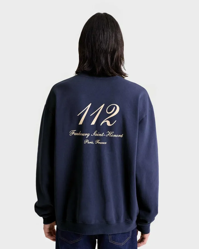Sweatshirts Men Sporty and Rich Faubourg Crewneck 8211 NavyCream