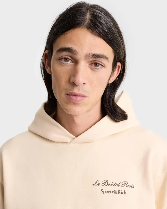 Sweatshirts Men Sporty and Rich Faubourg Hoodie 8211 CreamChocolate