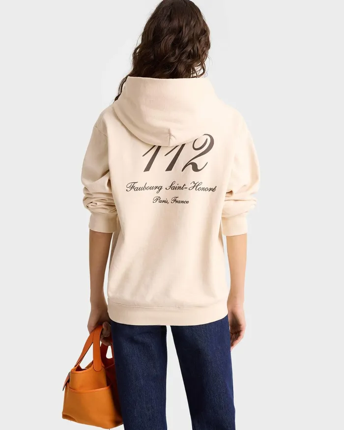 Sweatshirts Men Sporty and Rich Faubourg Hoodie 8211 CreamChocolate