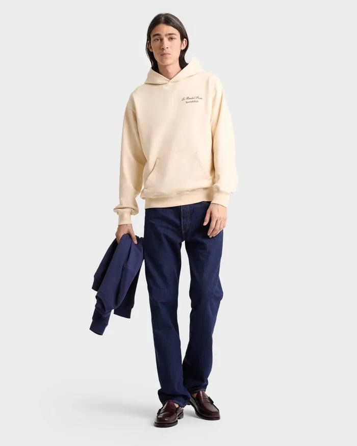 Sweatshirts Men Sporty and Rich Faubourg Hoodie 8211 CreamChocolate