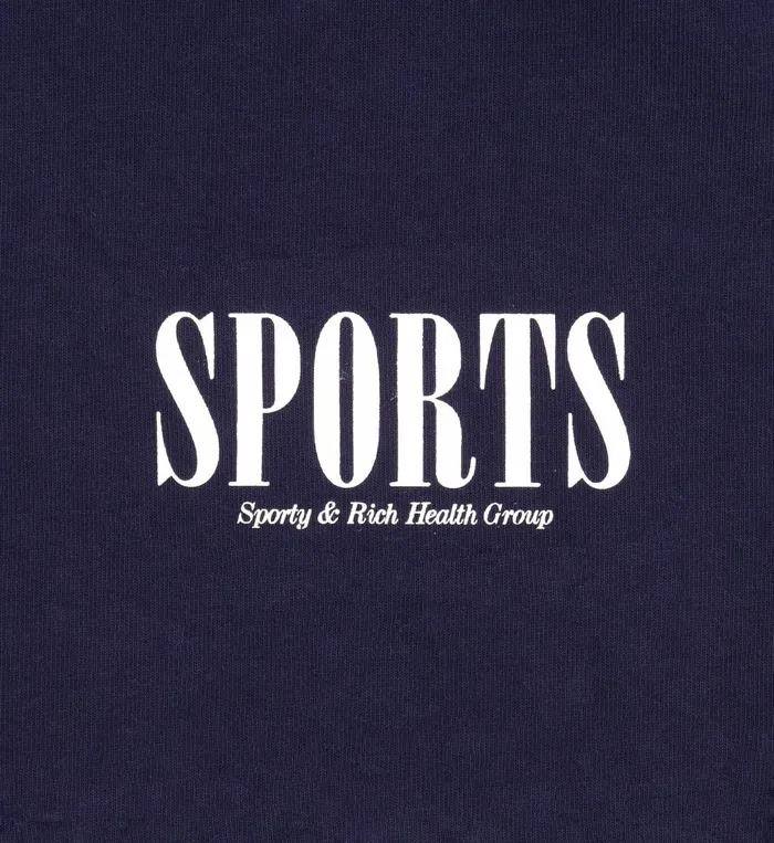 Sweatshirts Men Sporty and Rich Sports Crewneck 8211 NavyWhite