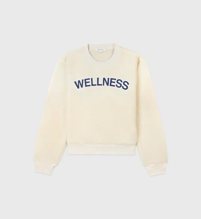 Sweatshirts Women Sporty and Rich Sherpa Wellness Crewneck 8211 Cream