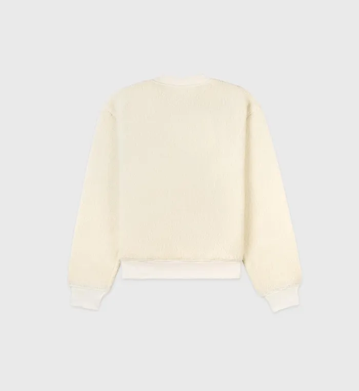 Sweatshirts Women Sporty and Rich Sherpa Wellness Crewneck 8211 Cream