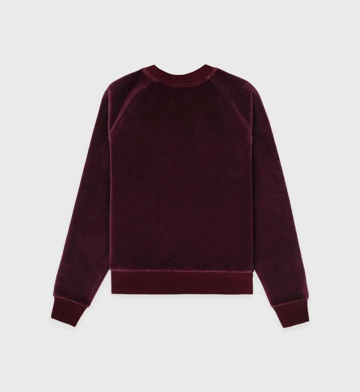 Sweatshirts Women Sporty and Rich SR Sport Velour Crewneck 8211 Merlot