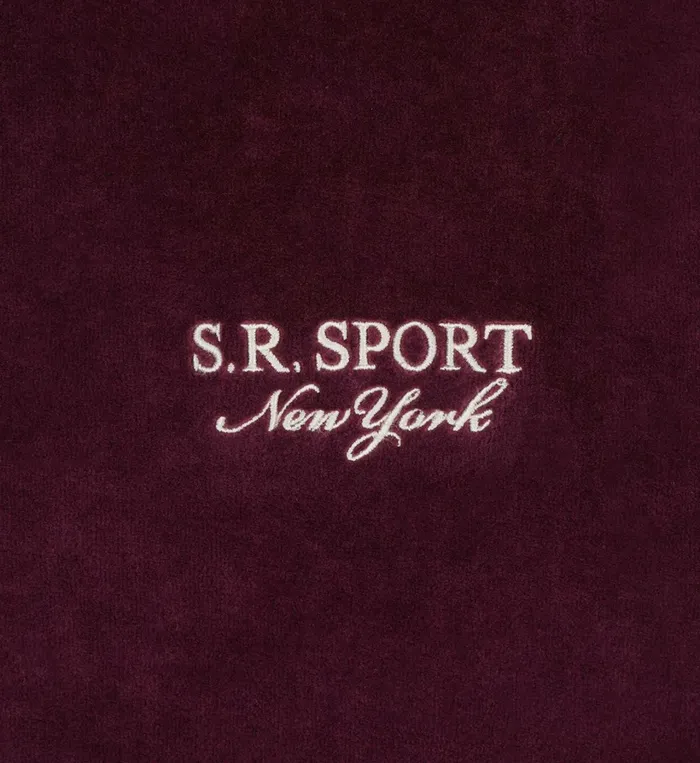 Sweatshirts Women Sporty and Rich SR Sport Velour Crewneck 8211 Merlot
