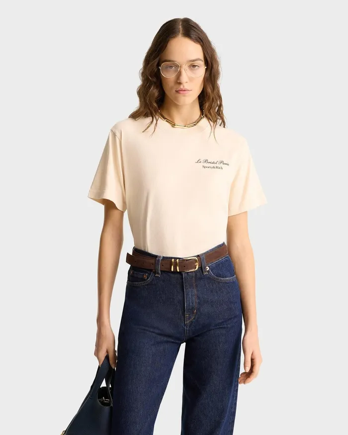TShirts and Tops Women Sporty and Rich Faubourg T Shirt 8211 CreamChocolate