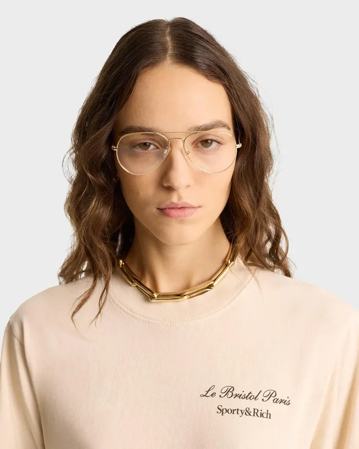 TShirts and Tops Women Sporty and Rich Faubourg T Shirt 8211 CreamChocolate