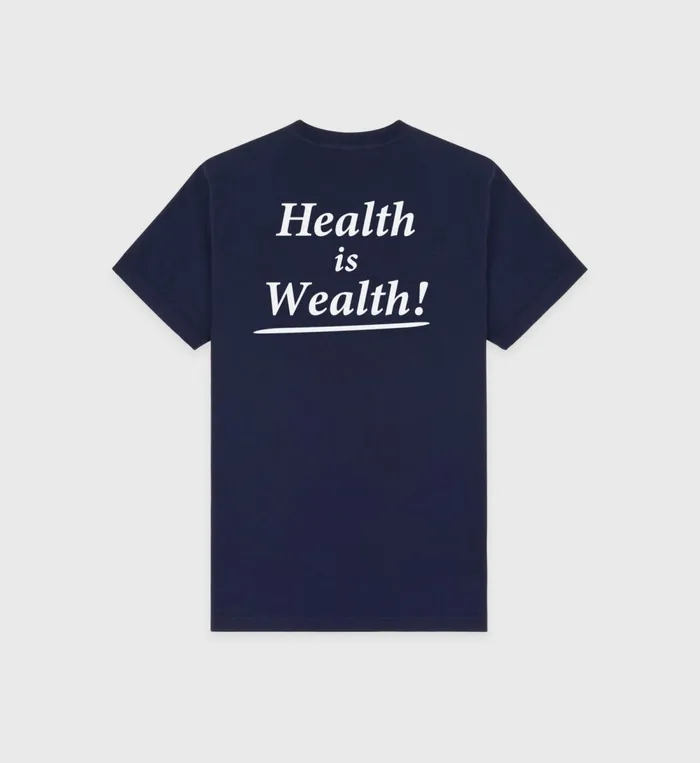 TShirts and Tops Women Sporty and Rich Health Is Wealth TShirt 8211 NavyWhite