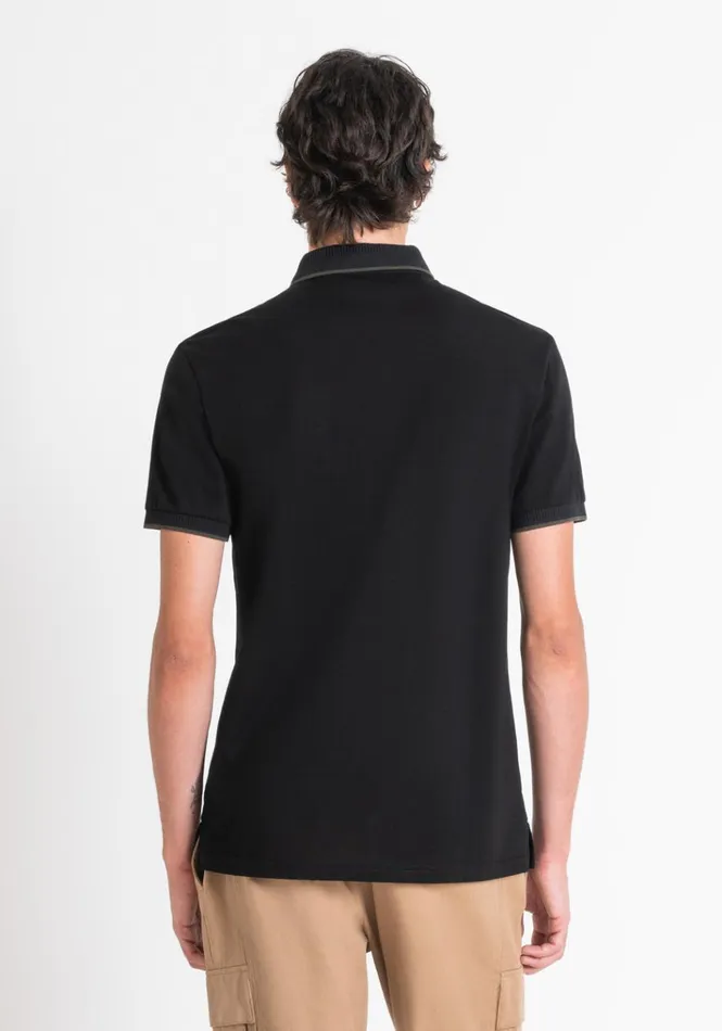 TShirts And Polo Men Antony Morato Regular Fit Polo Shirt In Black Cotton Pique With Logo Black