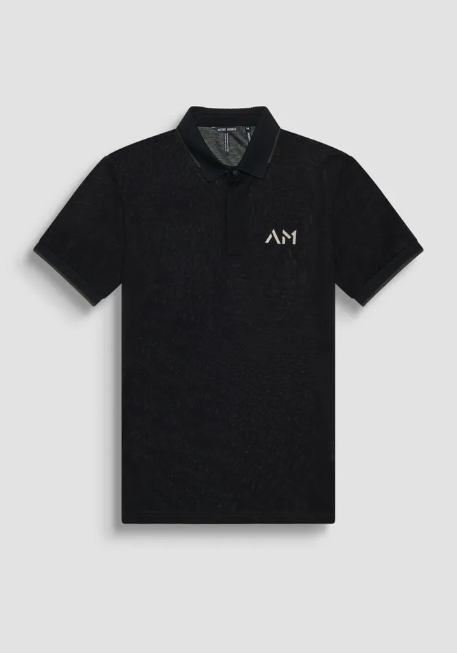 TShirts And Polo Men Antony Morato Regular Fit Polo Shirt In Black Cotton Pique With Logo Black
