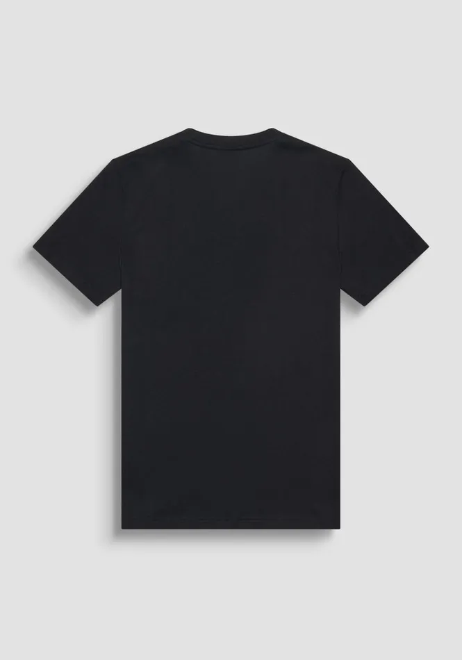 TShirts And Polo Men Antony Morato Regular Fit TShirt In Black Cotton Jersey With Street Print Black