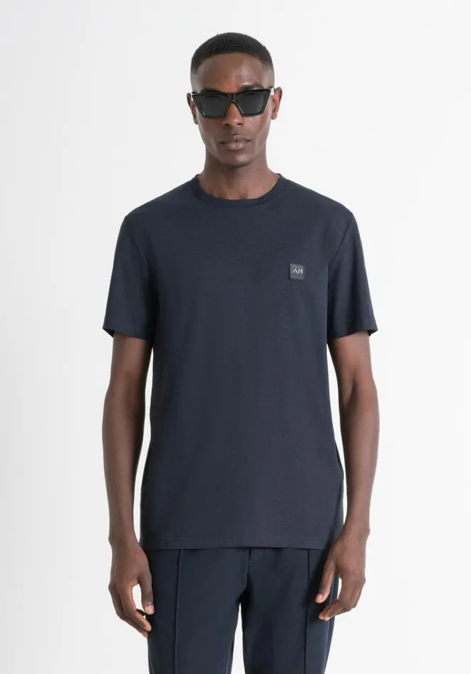TShirts And Polo Men Antony Morato Regular Fit TShirt In Blue Sustainable ViscoseBlend Fabric Blue Ink TShirts And Polo Men Antony Morato Regular Fit TShirt In Blue Sustainable ViscoseBlend Fabric Blue Ink