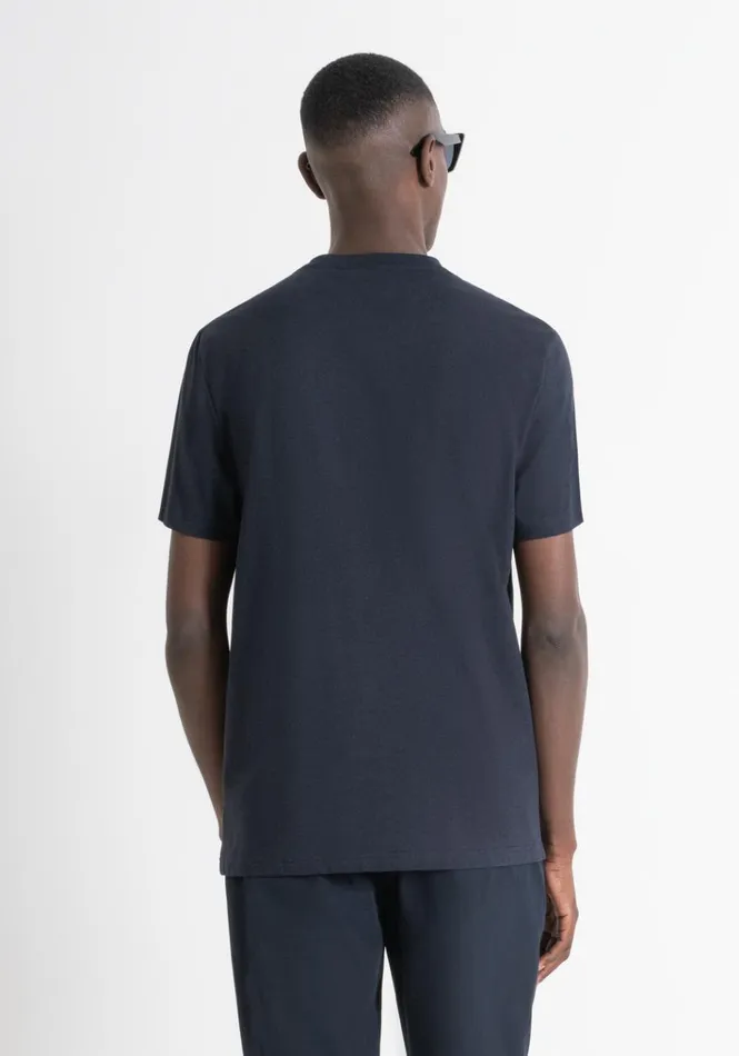 TShirts And Polo Men Antony Morato Regular Fit TShirt In Blue Sustainable ViscoseBlend Fabric Blue Ink