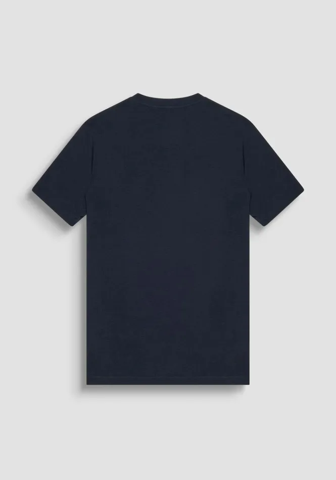 TShirts And Polo Men Antony Morato Regular Fit TShirt In Blue Sustainable ViscoseBlend Fabric Blue Ink