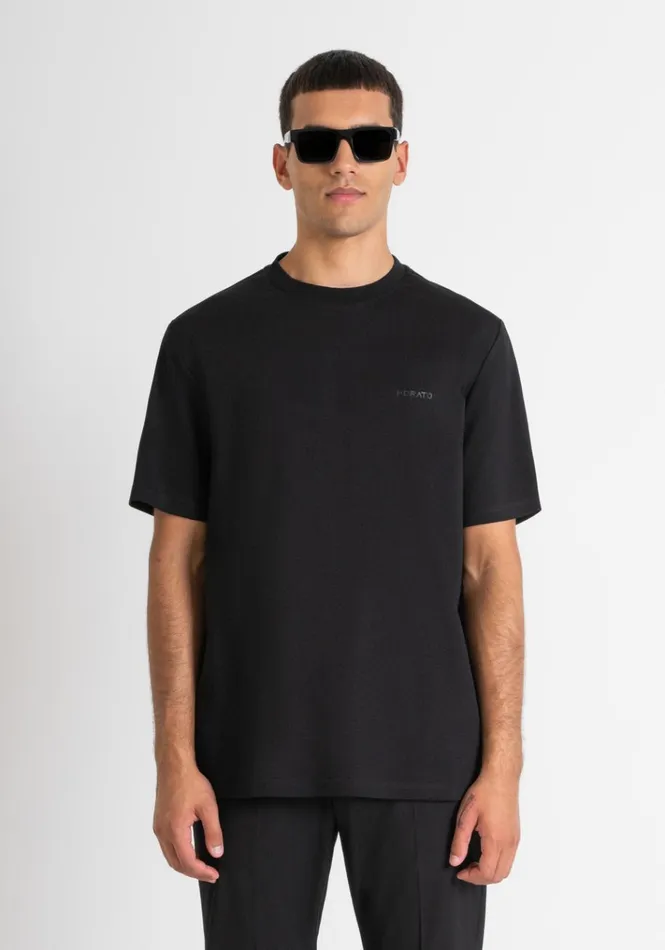TShirts And Polo Men Antony Morato Relaxed Fit TShirt In Soft Black Cotton Black