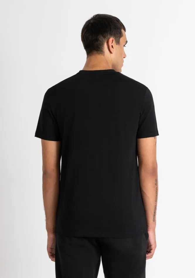 TShirts And Polo Men Antony Morato Slim Fit TShirt In Black Cotton Jersey With Gradient Print Black
