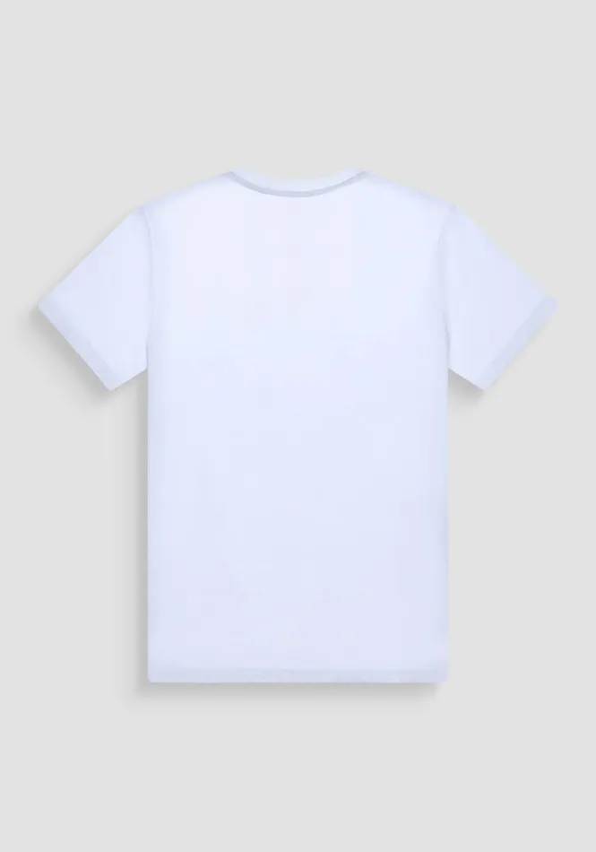 TShirts And Polo Men Antony Morato Slim Fit TShirt In White Cotton Jersey With Street Logo White