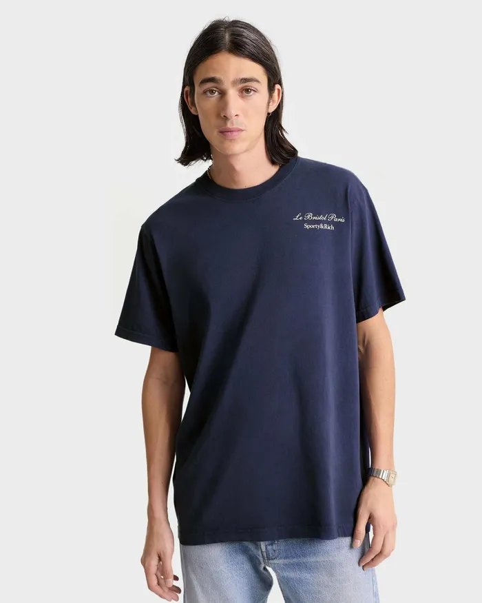 TShirts Men Sporty and Rich Faubourg TShirt 8211 NavyWhite