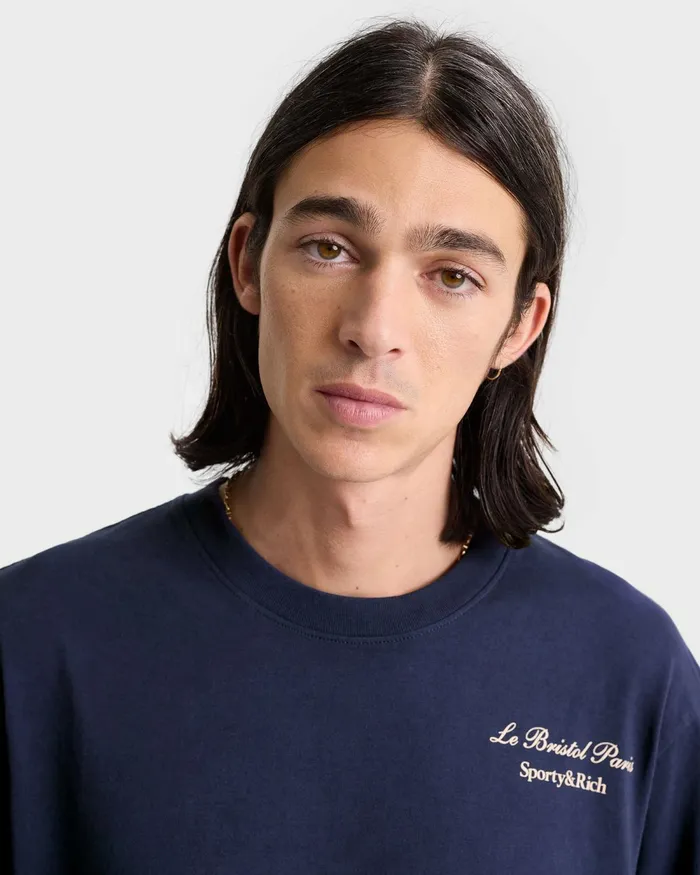 TShirts Men Sporty and Rich Faubourg TShirt 8211 NavyWhite