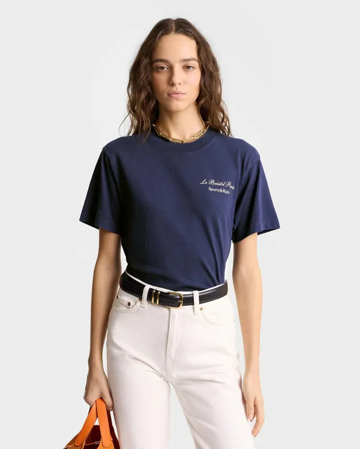 TShirts Men Sporty and Rich Faubourg TShirt 8211 NavyWhite