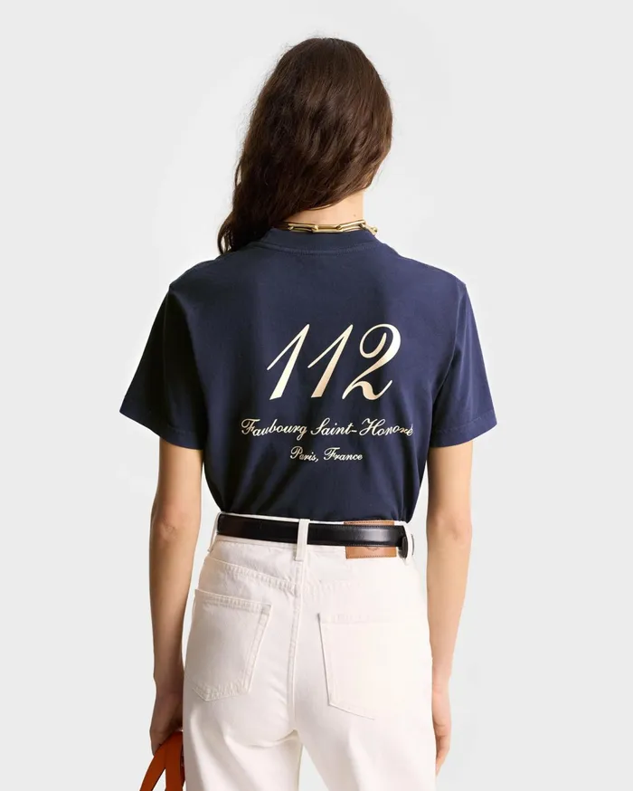 TShirts Men Sporty and Rich Faubourg TShirt 8211 NavyWhite
