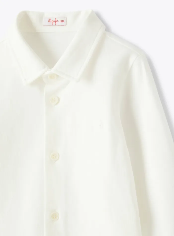 Tshirts Shirts And Bodies Baby 036 Il Gufo Buttondown Bodysuit In Cotton Jersey
