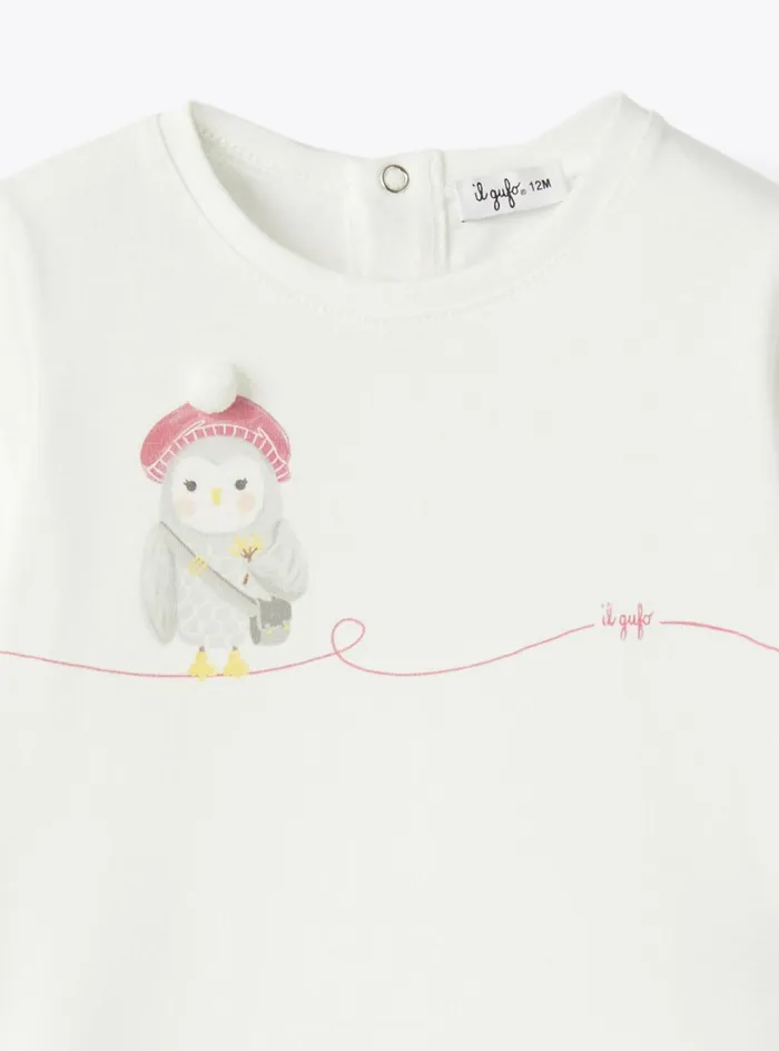 Tshirts Shirts And Bodies Baby 036 Il Gufo Jersey Tshirt With Print