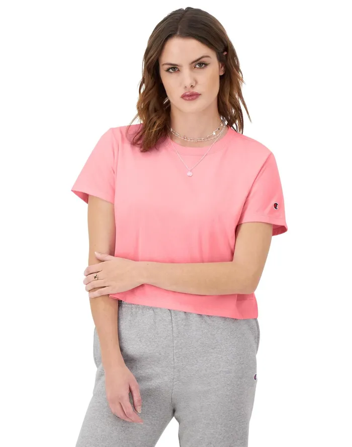 Tailgate TShirt Jocktag Patch C Logo Marzipan Pink Women Champion TShirts and Tops