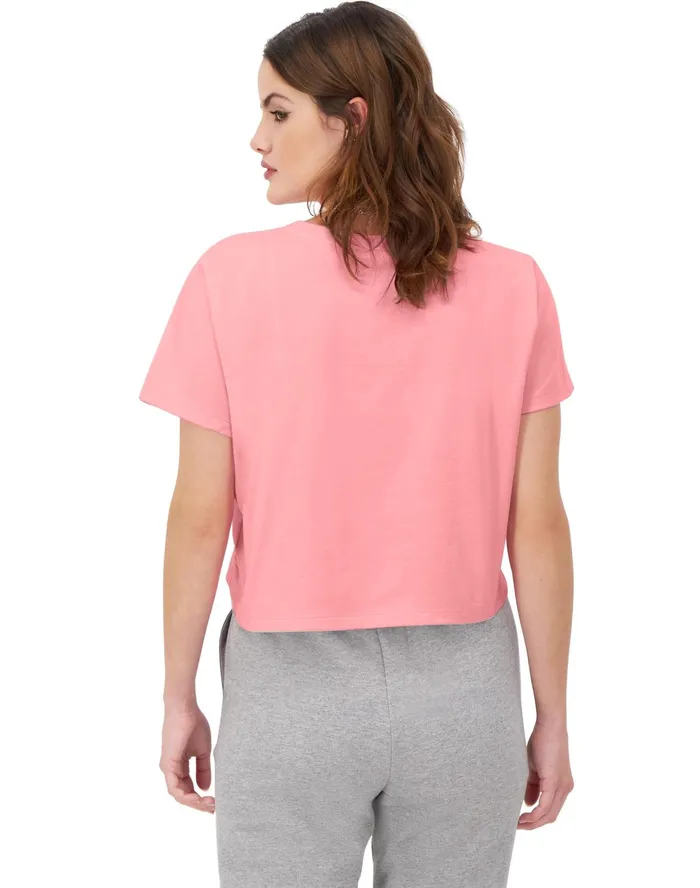 Tailgate TShirt Jocktag Patch C Logo Marzipan Pink Women Champion TShirts and Tops