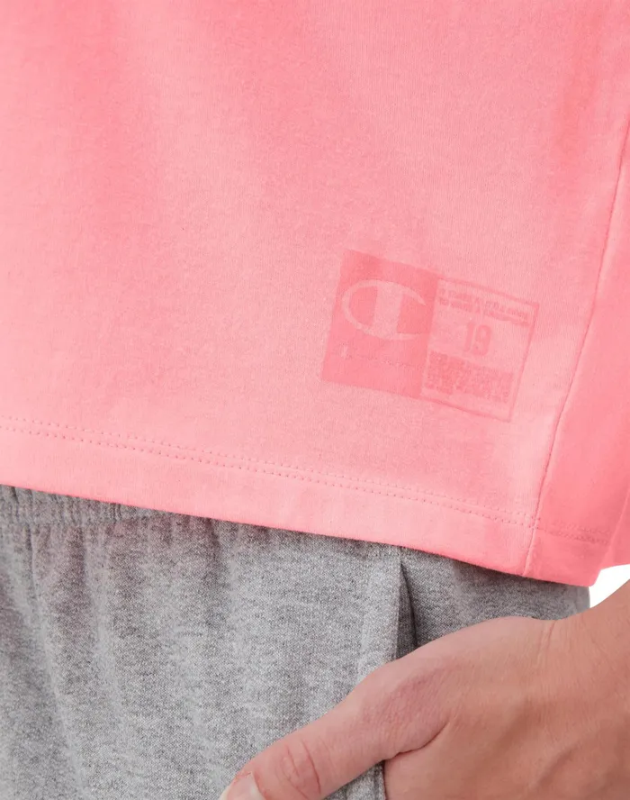 Tailgate TShirt Jocktag Patch C Logo Marzipan Pink Women Champion TShirts and Tops