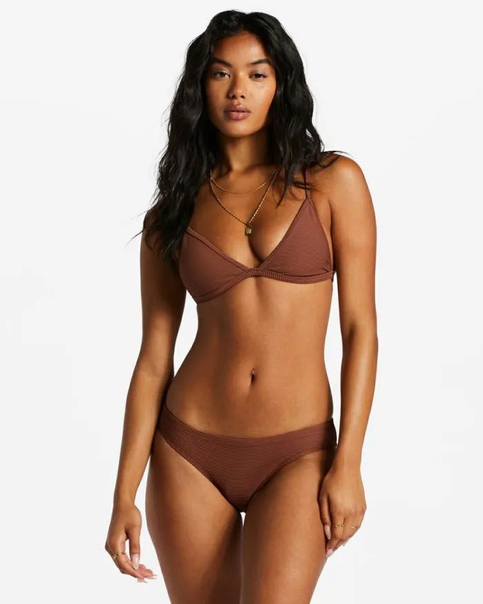 Tanlines Ceci Triangle Bikini Top Mocha Women Billabong Bikinis