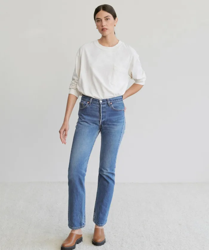 Tees and Tanks Women Jenni Kayne LongSleeve Vintage Pocket Tee Ivory