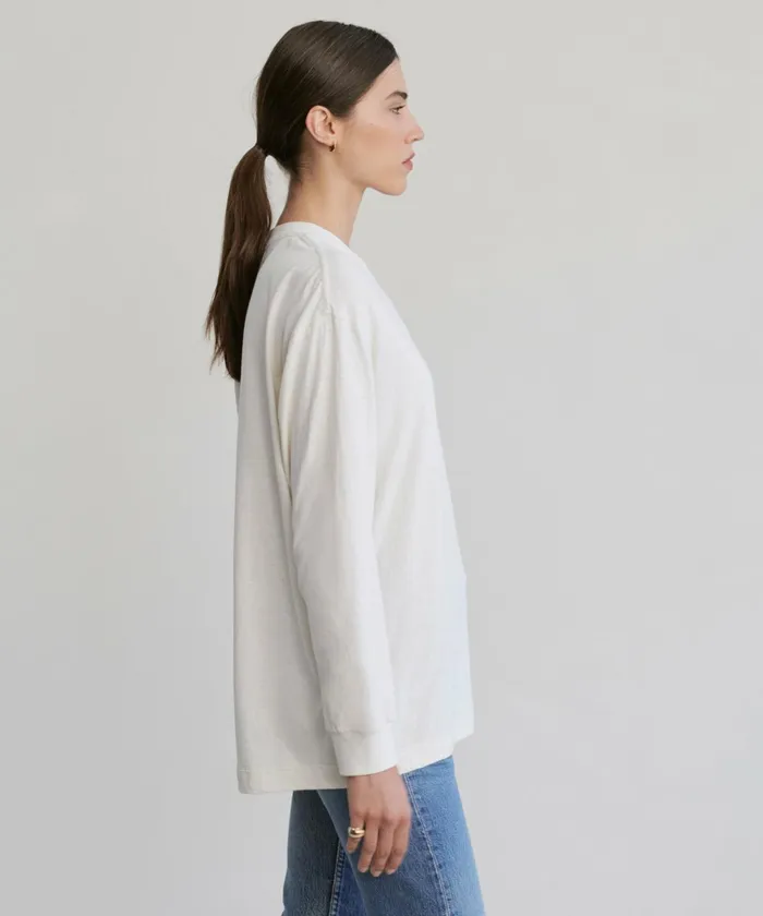 Tees and Tanks Women Jenni Kayne LongSleeve Vintage Pocket Tee Ivory
