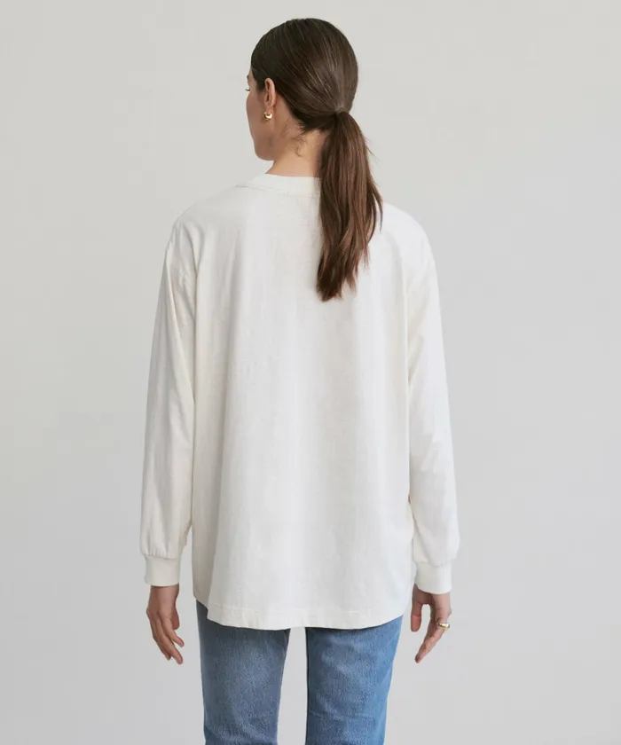 Tees and Tanks Women Jenni Kayne LongSleeve Vintage Pocket Tee Ivory