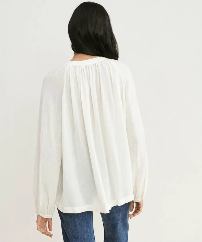 Tees and Tanks Women Jenni Kayne LongSleeve Willow Blouse Ivory