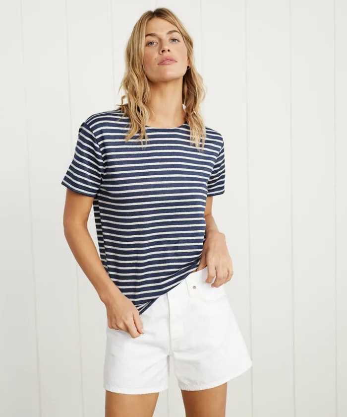 Tees and Tanks Women Jenni Kayne Rue Striped Tee White Stripe