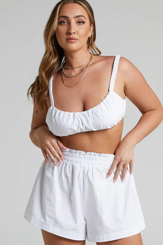Terah Shorts 8211 High Waisted Shorts In White Women Showpo Swimwear